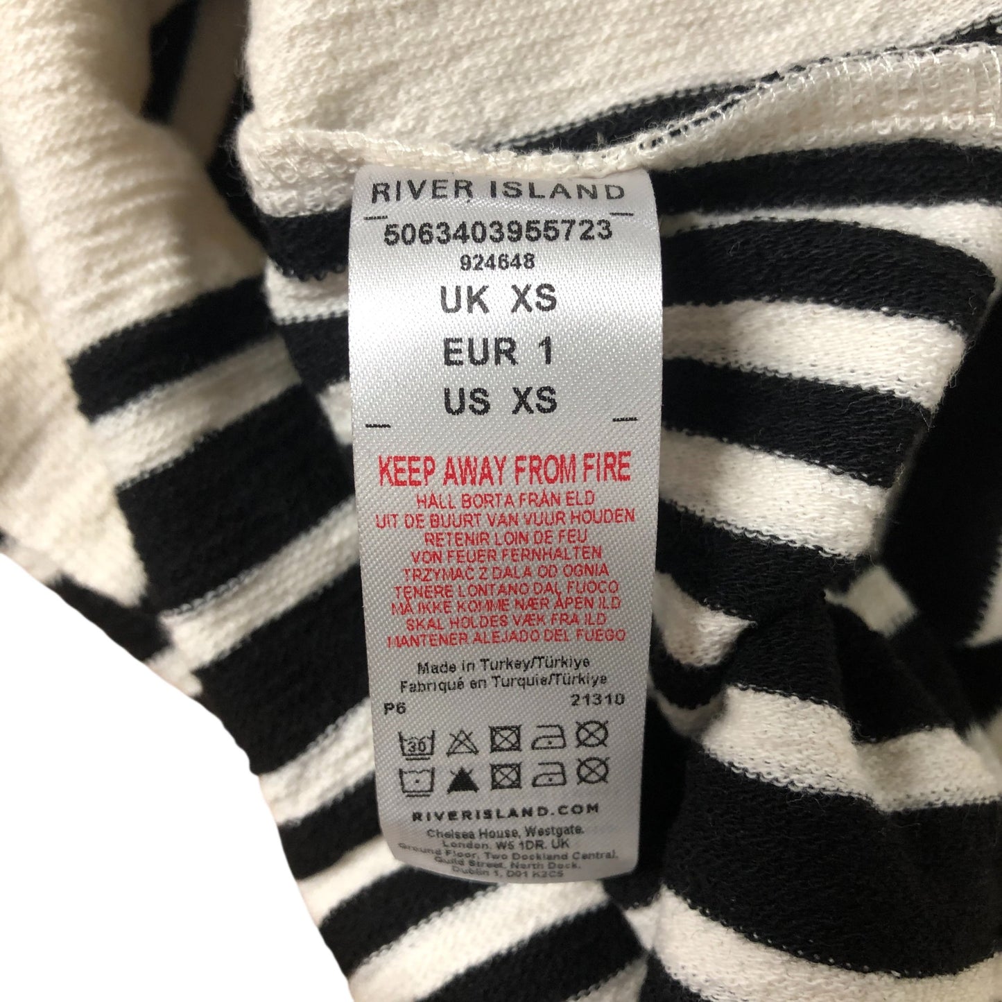 River Island Striped Tank Top UK6 Women's Casual Cotton Sleeveless Top