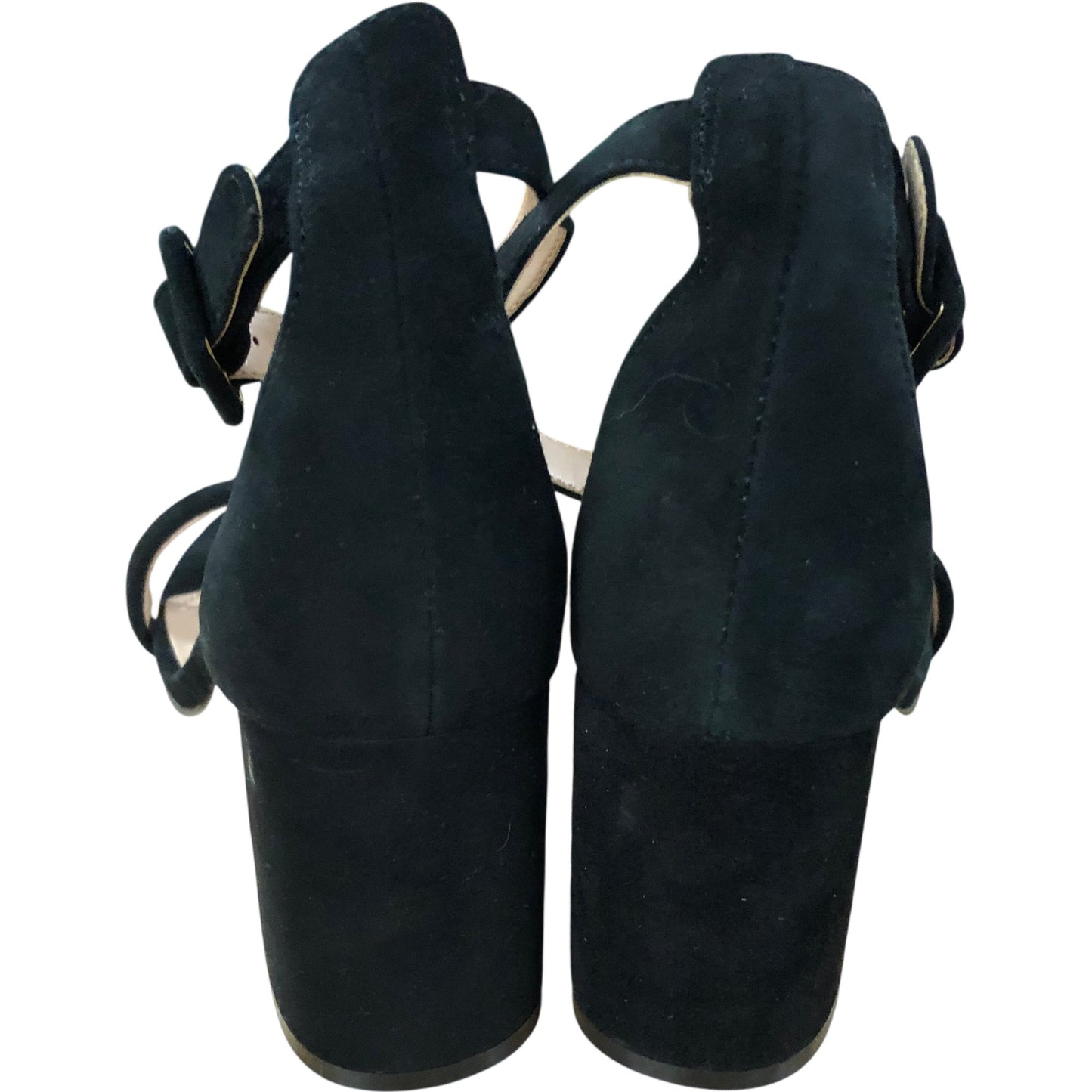 Kurt Geiger London Black Suede Block Heel Sandals Size 7 UK Women's Footwear