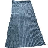 River Island  Pleated Midi Skirt UK12 Women's Blue 100% Polyester Wave Pattern
