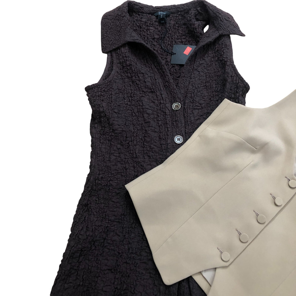 River Island Vests Stylish Button Up Layering Vests Women's Brown UK6 Bundle