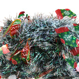 Christmas Garland Decorative Tinsel 5M Silver Green Red Snowflake Design