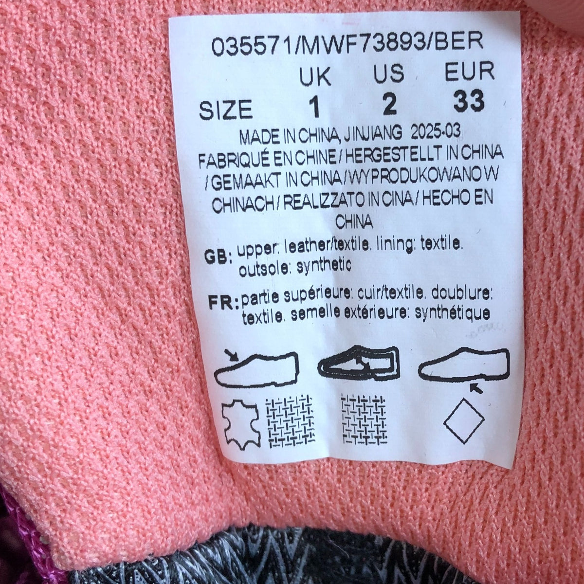 Mountain Warehouse Kids Waterproof Hiking Boots Pink Suede UK 1 Youth