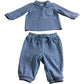River Island Baby Boys 2 Piece Outfit Set 0-3 Months Zip Top Joggers Blue