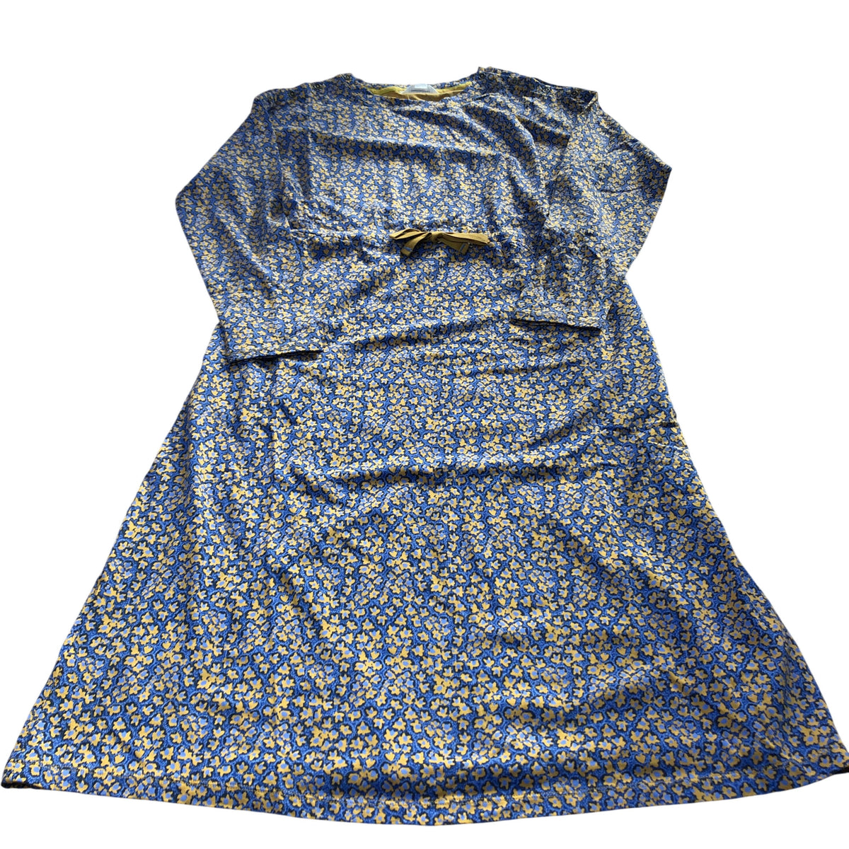 Blue Floral Print Long Sleeve Dress UK Size 8 Women's Casual Fashion