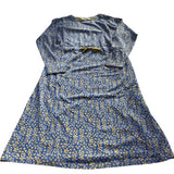 Blue Floral Print Long Sleeve Dress UK Size 8 Women's Casual Fashion