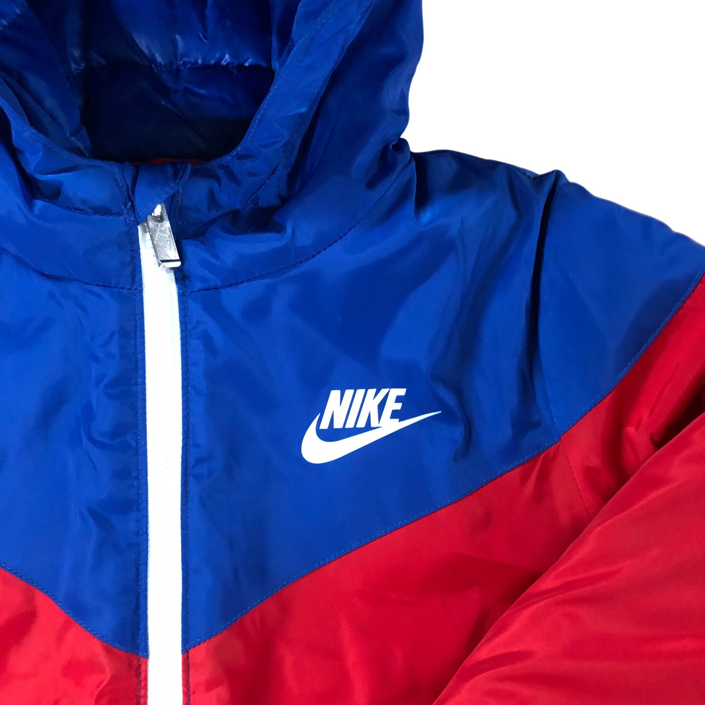 NIKE Kids Red Blue Jacket M 5-6 Years Lightweight Packable Hooded