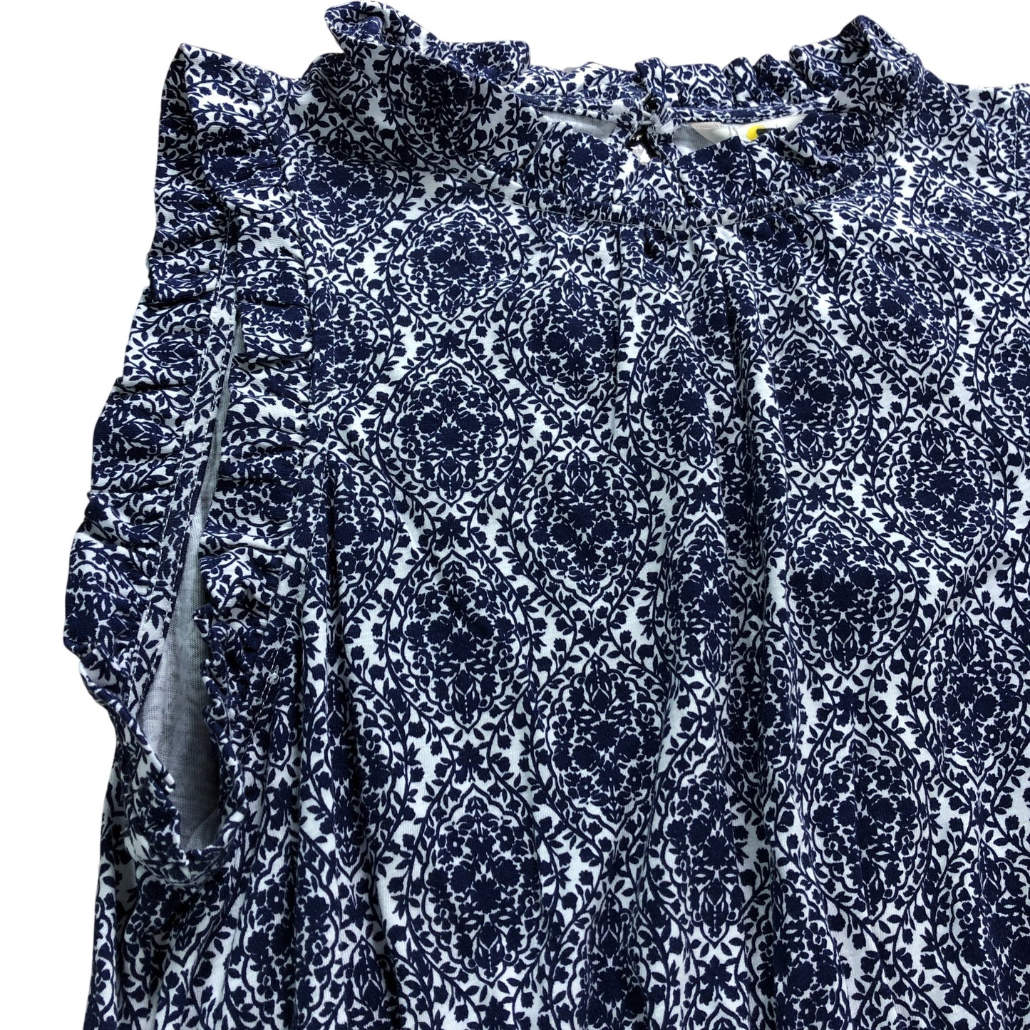 Branded Navy Ruffle Jersey Mini Dress - Size 14