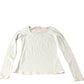 Long Sleeve Top Women's White Cotton Blend Round Neck UK10