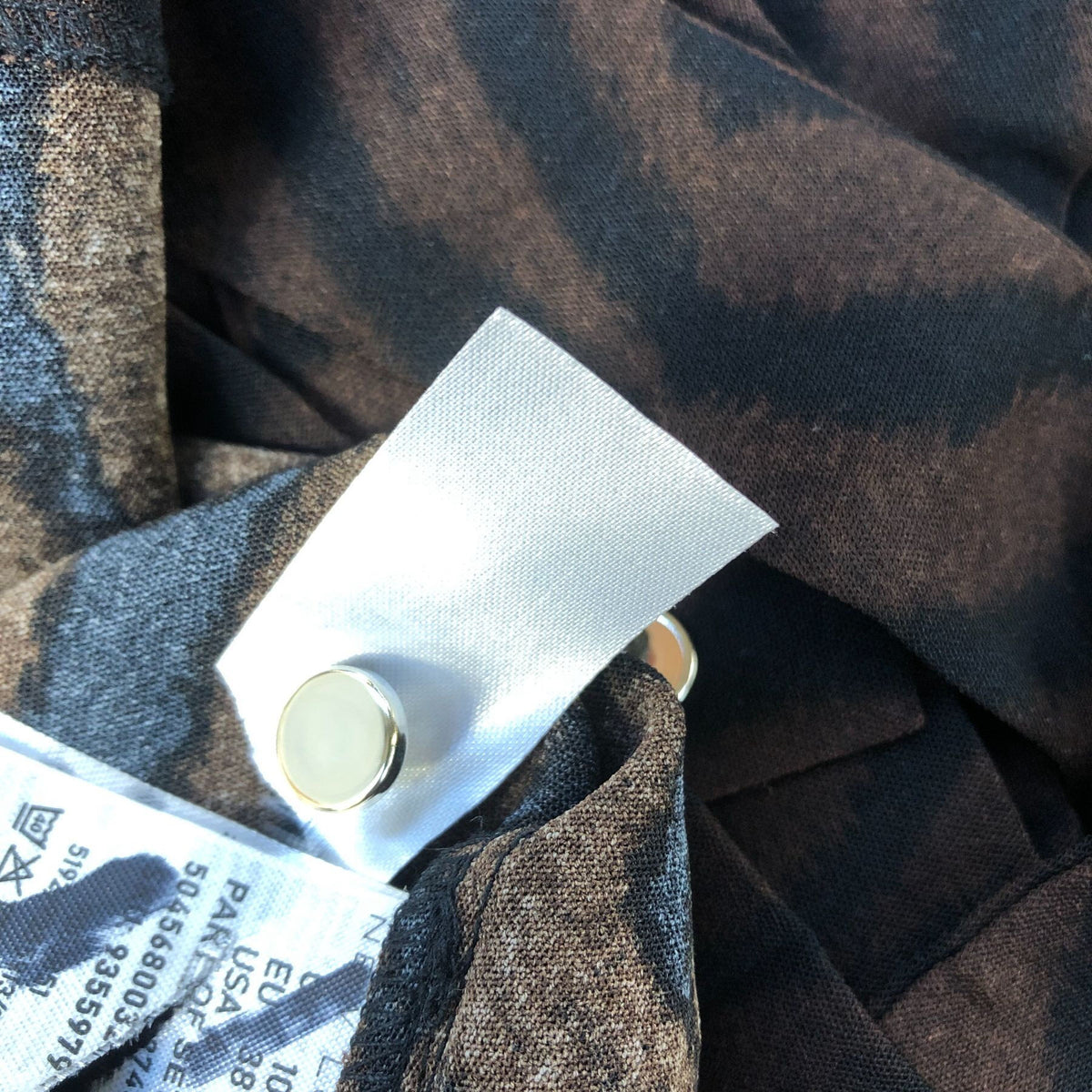 Brown Black Zebra Print Long Sleeve Shirt Dress Size 10 Women's Chic