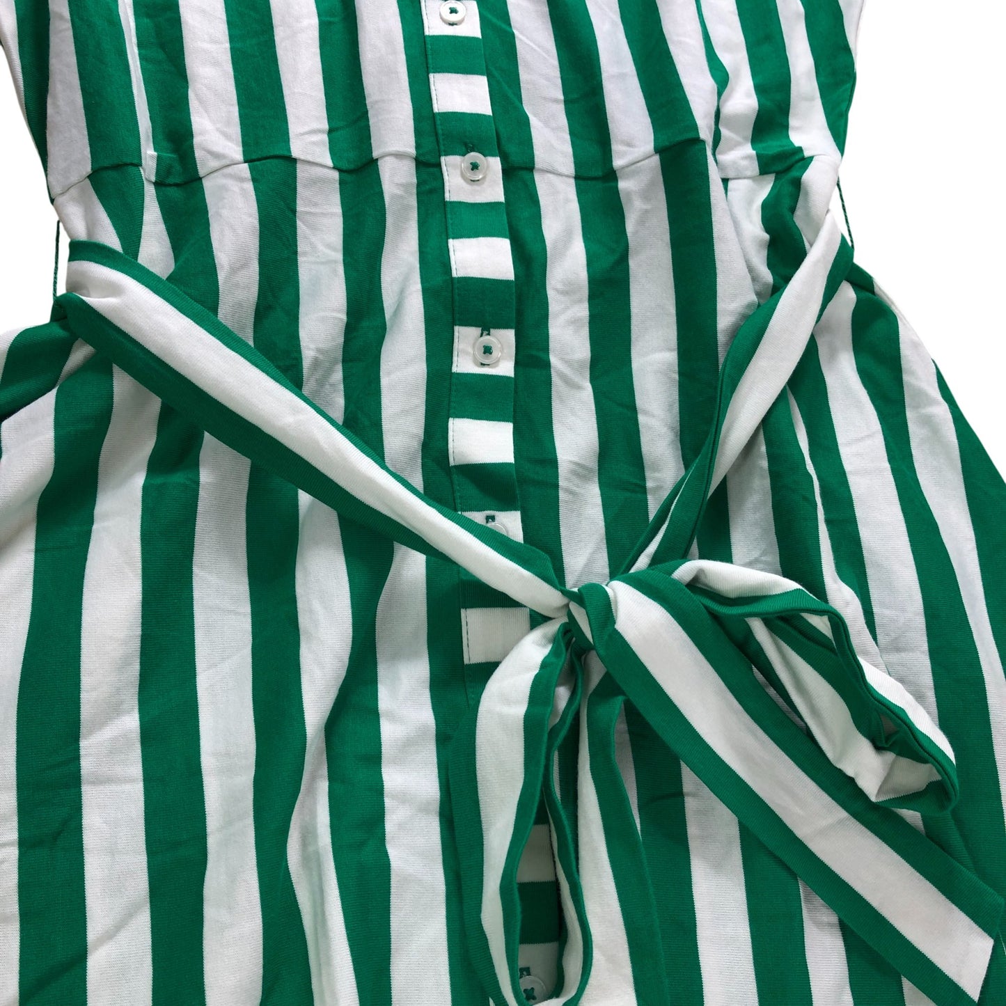 Boden Green Striped Midi Shirt Dress - Size 12