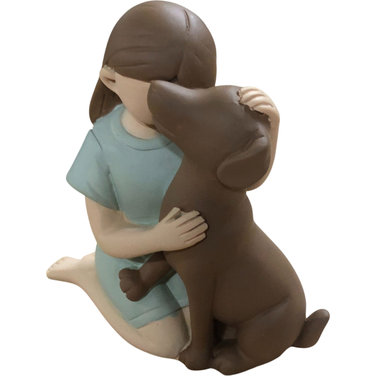 Klycea Girl and Dog Figurine Collectibles Cute Home Decor Gift