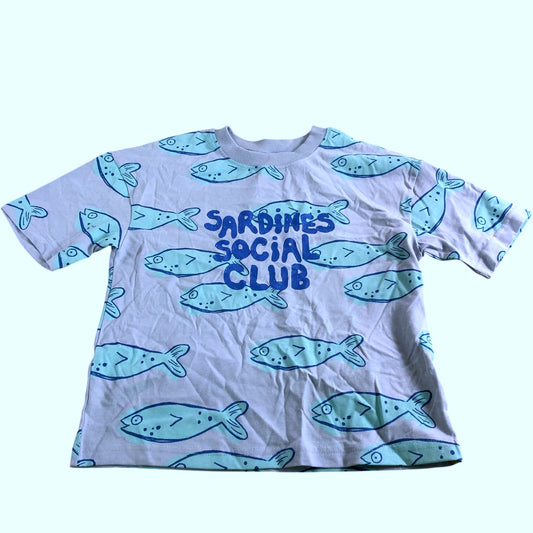 Blue Sardines Social Club T-Shirt 2-3 Years Kids Cotton