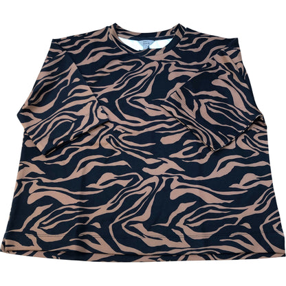 River Island Tiger Print T-Shirt Ladies Casual Brown Black Patterned Top