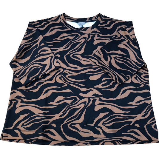 River Island Tiger Print T-Shirt Ladies Casual Brown Black Patterned Top