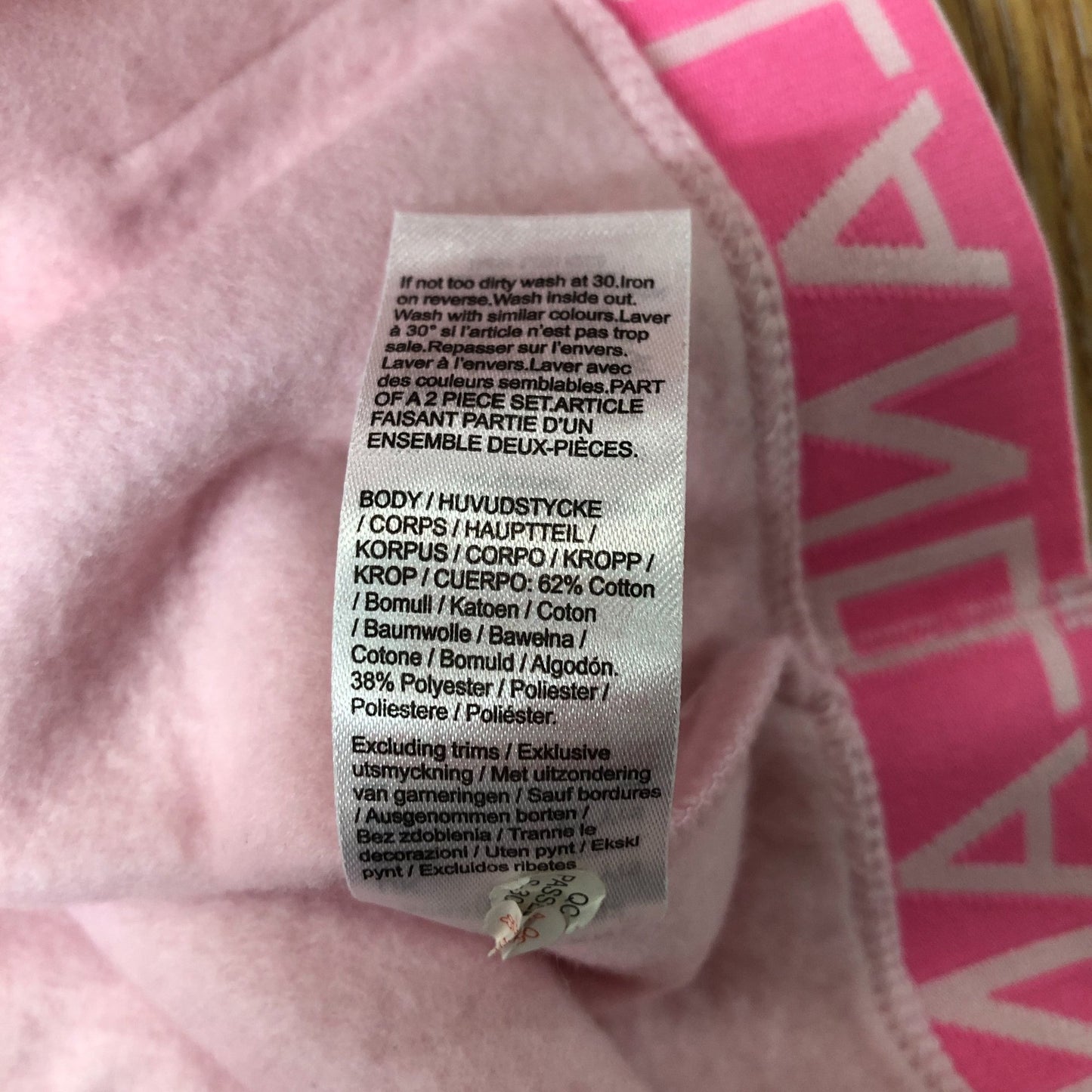 River Island Pink Cropped Hoodie Cotton Blend Pullover 11-12 Years