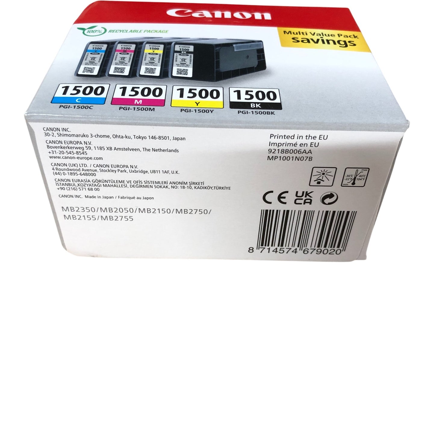Canon Maxify Ink Cartridge Multi Pack Savings 1500 C M Y BK Genuine