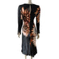 Karen Millen Petite Black Long Sleeve Floral Dress UK6 Women's Elegant Style