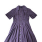 Purple Button Up Midi Dress UK6 Women's Short Sleeve Lyocell Blend