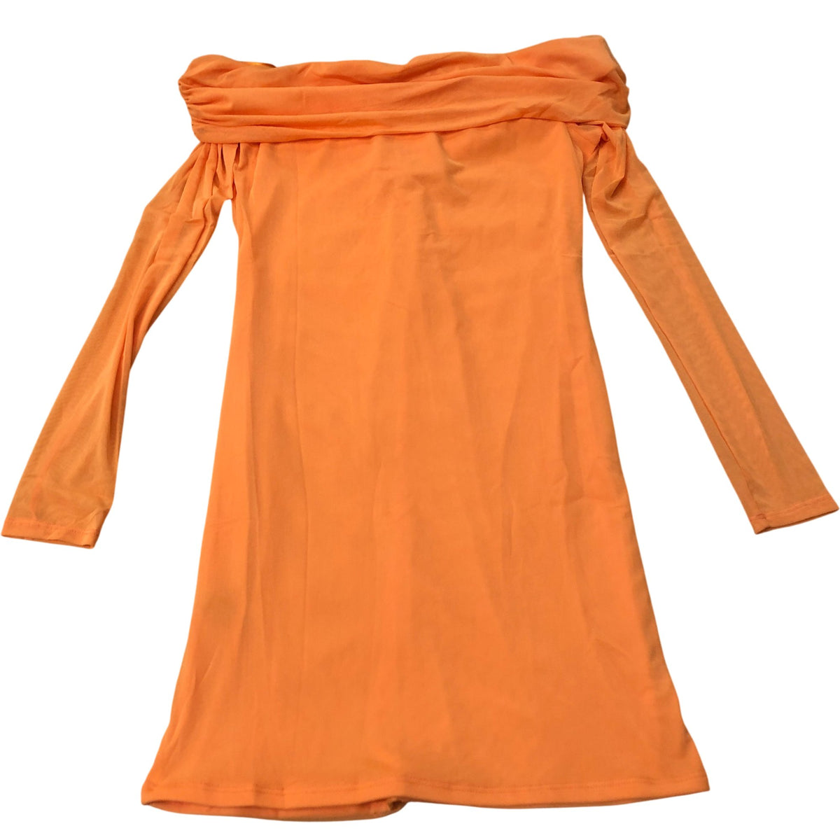 River Island Off Shoulder Long Sleeve Dress Women's Orange Gathered