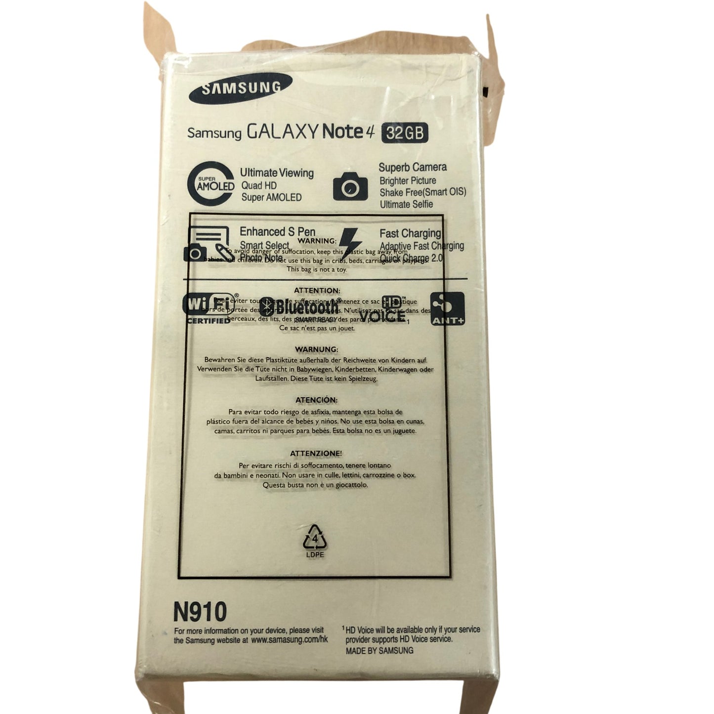 SAMSUNG GALAXY Note 4 32GB Unlocked Smartphone White Ultra HD Super AMOLED