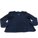 Crew Clothing Company Women's Size 10 Navy Polka Dot Blouse Long Sleeve Top