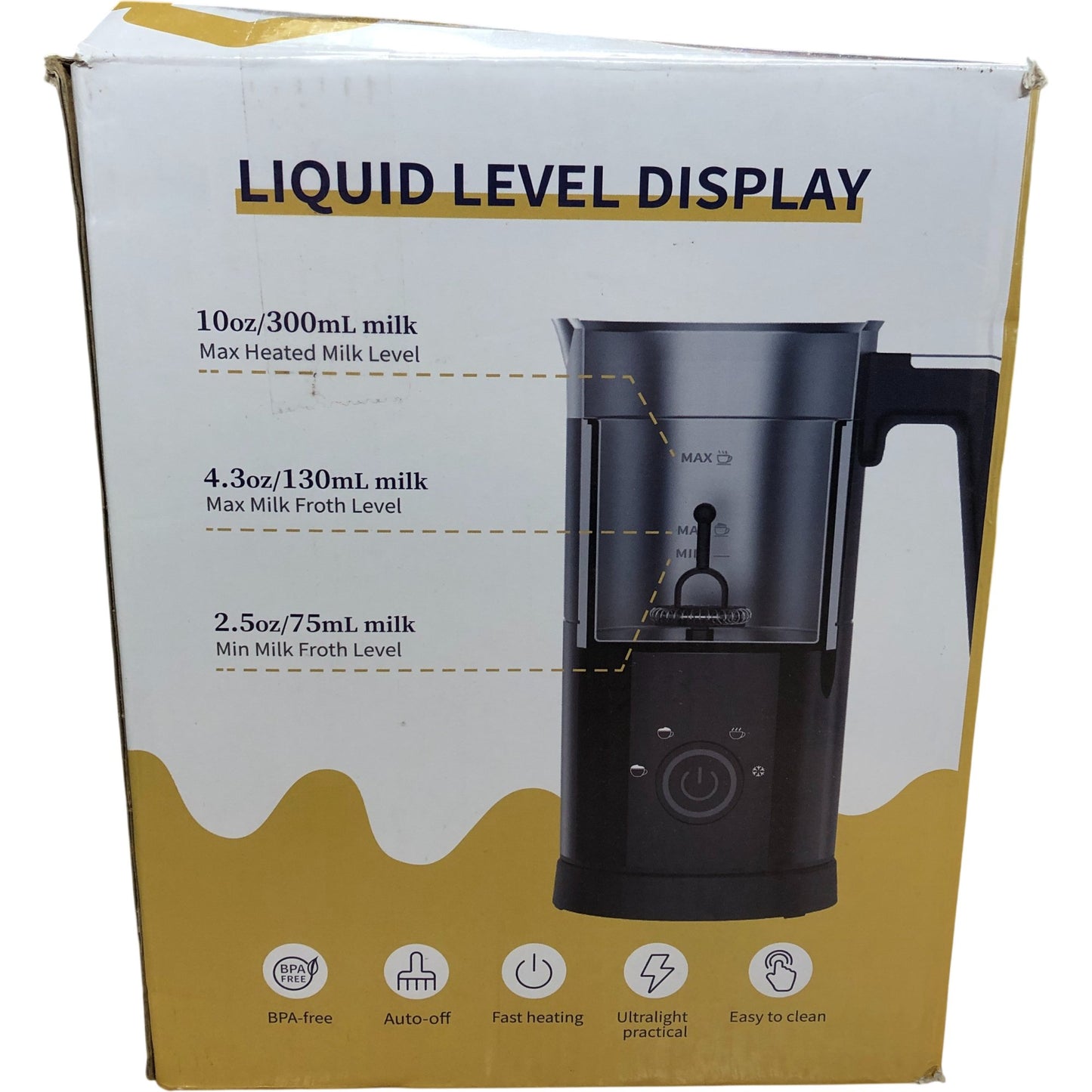 RAFOW Milk Frother N22-B 500W Electric Whisk for Latte Frothing and Heating