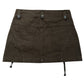 Remajie Women's Brown Mini Skirt Size S Stylish Pocket Design