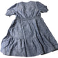 Boden Anna Linen Short Dress Women's Short Sleeve V Neck Blue UK22