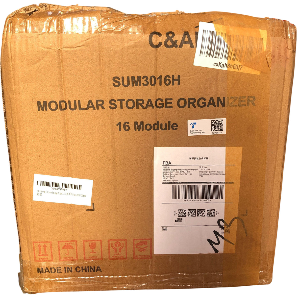 C&A Home Modular Storage Organizer Cube Storage 12 x 12"Black SUM3016H 56 Trays