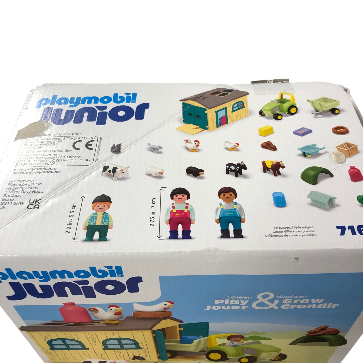 PLAYMOBIL Junior Farm Set 71656 29 Pieces Tractor Barn Animals Children Toy