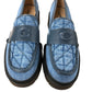 Coach Denim Loafers UK 4 Women's Platform Casual Blue Quilted Style