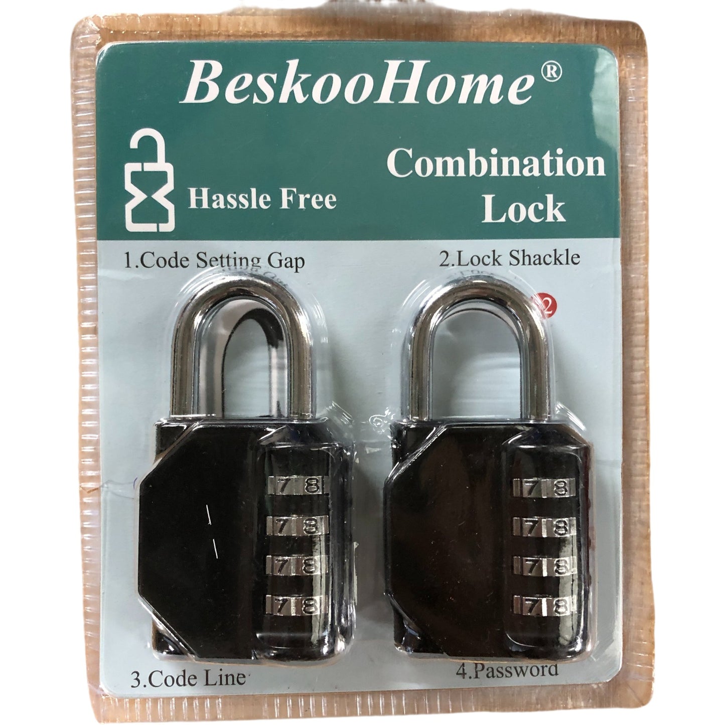 BeskooHome Combination Locks Set of 10 Hassle Free Code Setting Gap Shackle