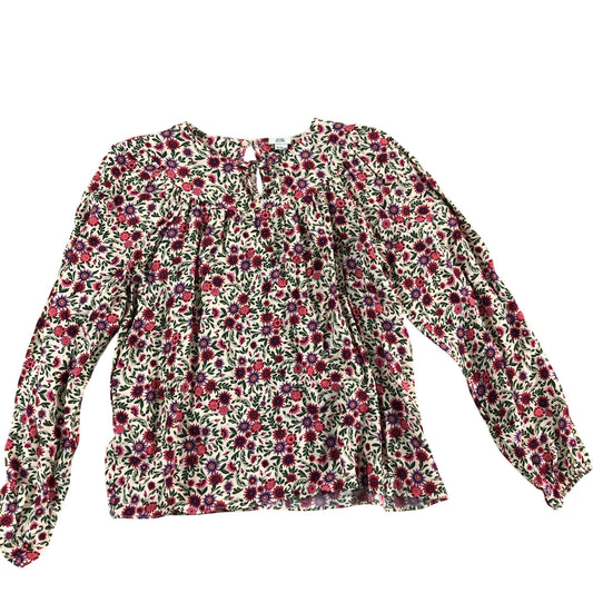 River Island Floral Print Blouse Girls 9-10 Years Long Sleeve Casual Top