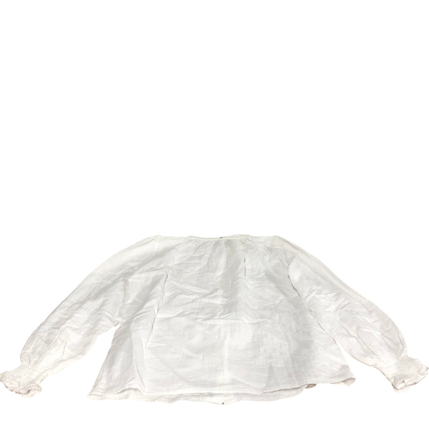 Boden White Button Front Blouse Women's Long Sleeve Cotton Top UK12