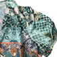 Boho Print Short Sleeve Wrap Top Size 24 Women's Green