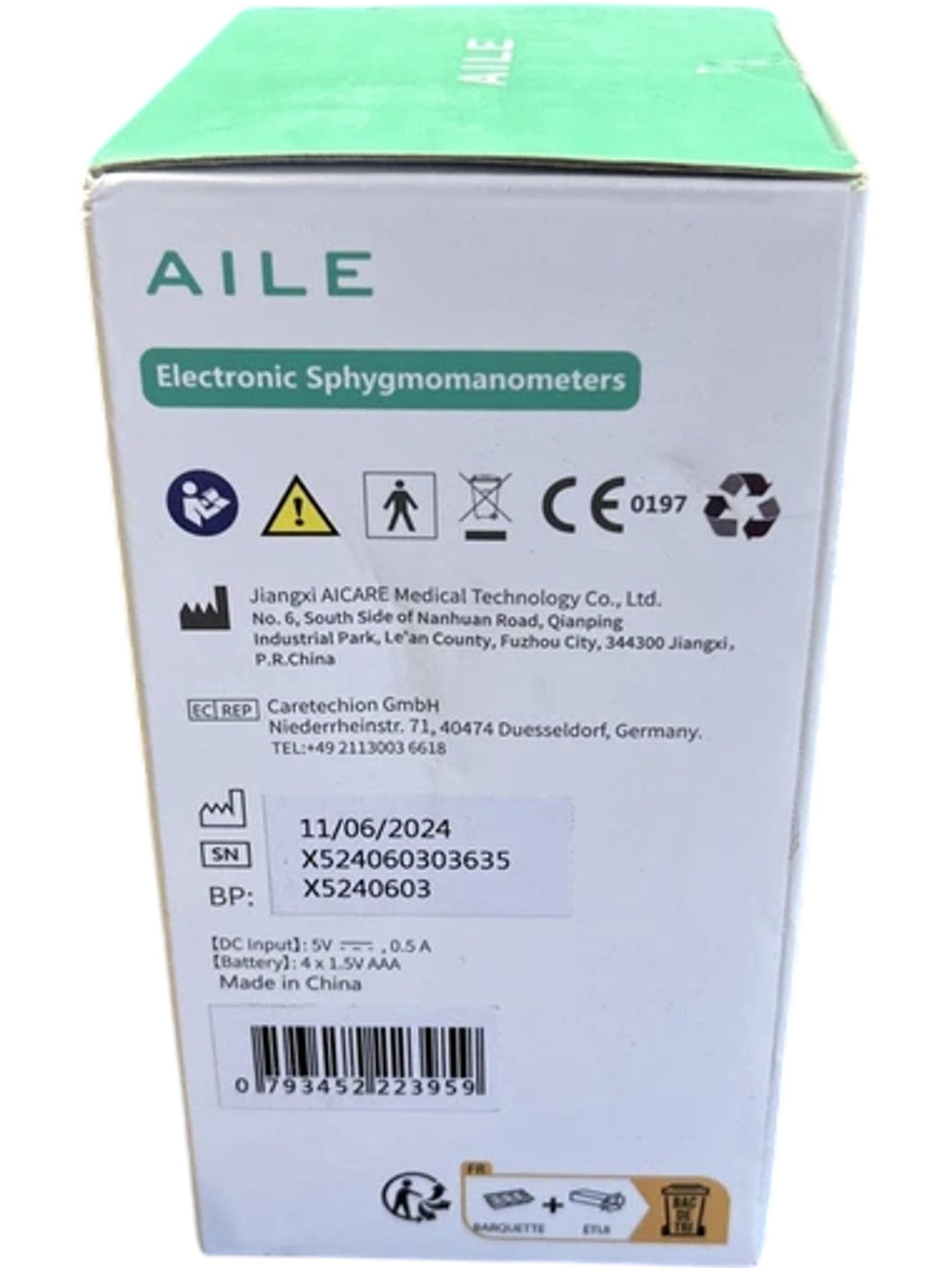 AILE X5 Electronic Sphygmomanometer Blood Pressure Monitor Dry Battery