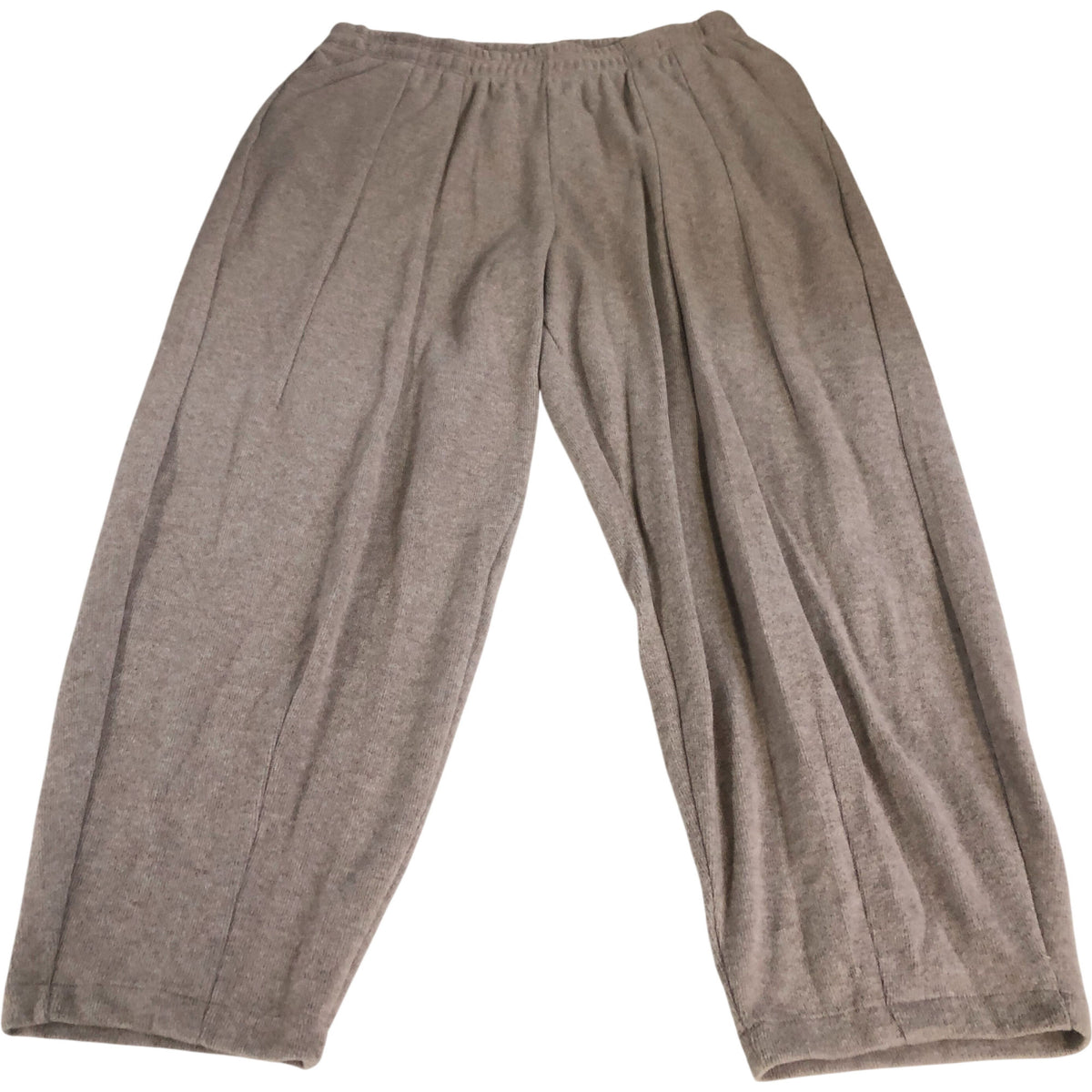 Trousers Beige Relaxed Wide Leg Fit Joggers Cotton Mix