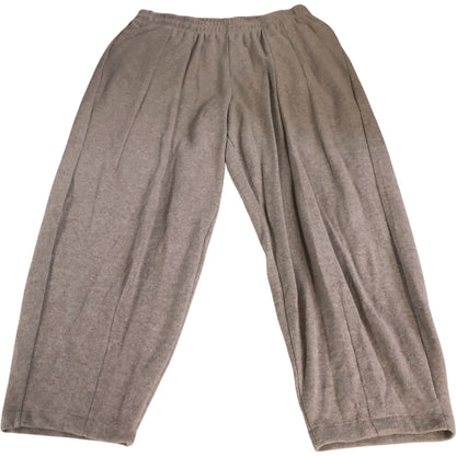 Trousers Beige Relaxed Wide Leg Fit Joggers Cotton Mix