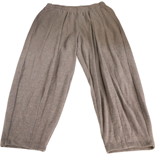 Trousers Beige Relaxed Wide Leg Fit Joggers Cotton Mix
