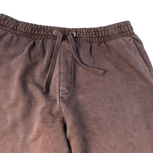 Brown Cotton Blend Casual Joggers With Elastic Cuff Size M