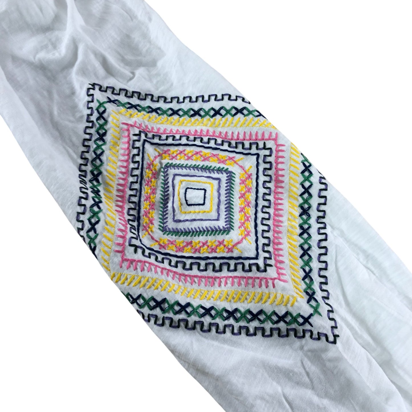 Boden White Embroidered Shirt - Size 12