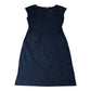 Women's Navy Blue Dress With Embroidery Cotton Short Sleeve UK12