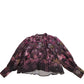 River Island Floral Print Blouse Women's Sheer Long Sleeve Purple Top UK18