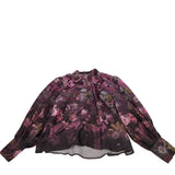 River Island Floral Print Blouse Women's Sheer Long Sleeve Purple Top UK18