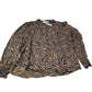 Tiger Print Blouse Women's Loose Fit Long Sleeve Size UK10 Viscose Casual Top