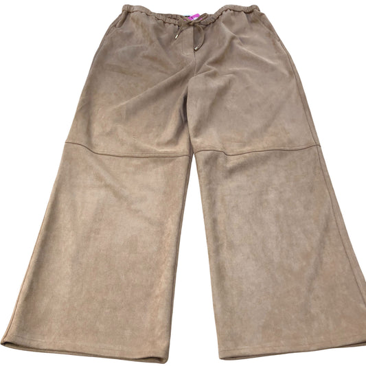 Women's Trousers Comfort Fit Soft Faux Suede Brown Casual