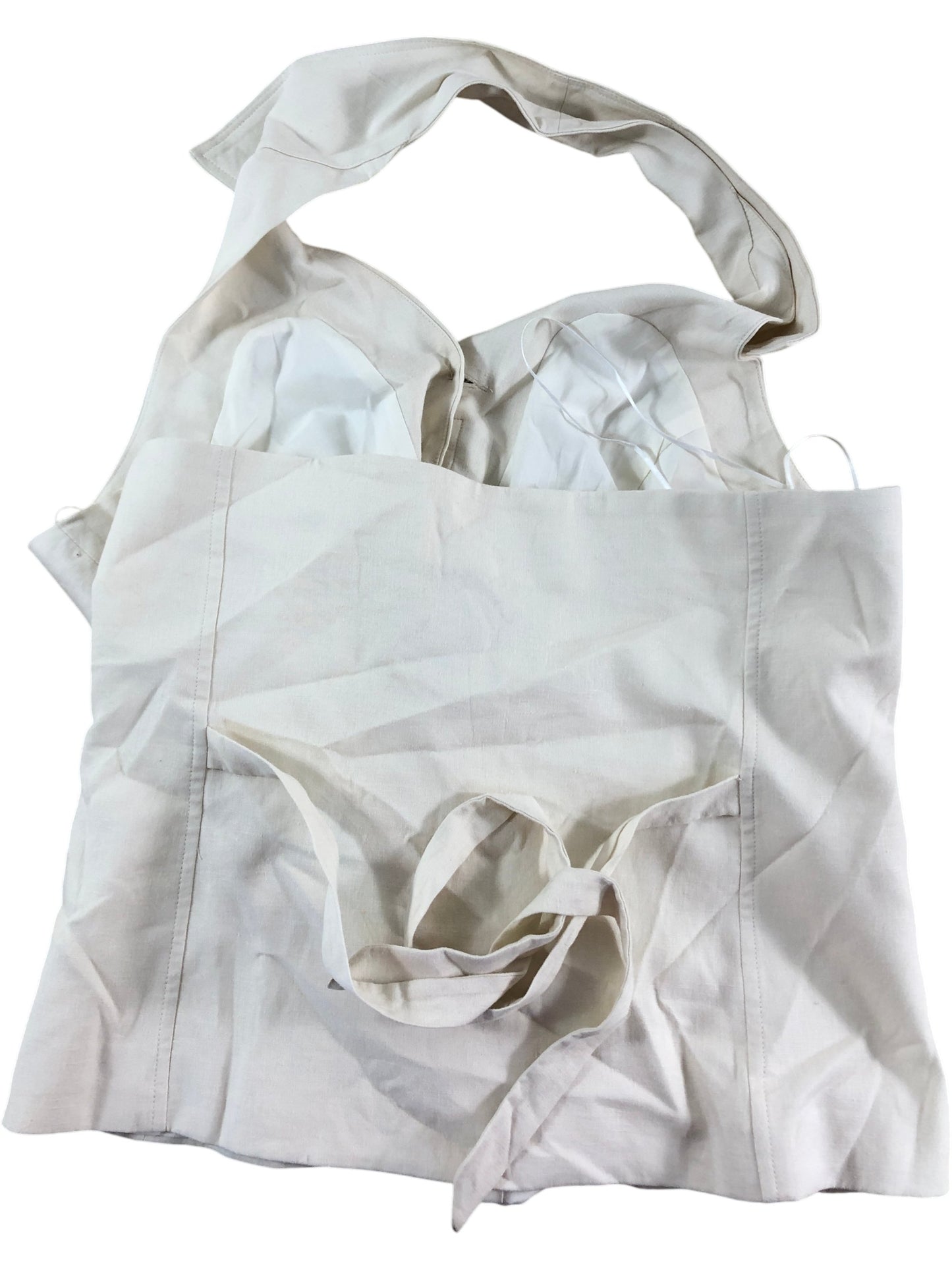 River Island Ecru Zibar Top UK18 Women's Button Front Sleeveless Blouse