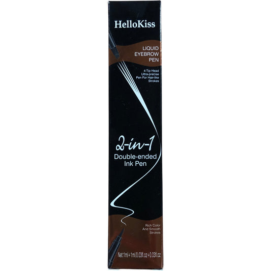 HelloKiss 2-in-1 Double-ended Ink Pen Liquid Eyebrow Pen Rich Colour Light Brown