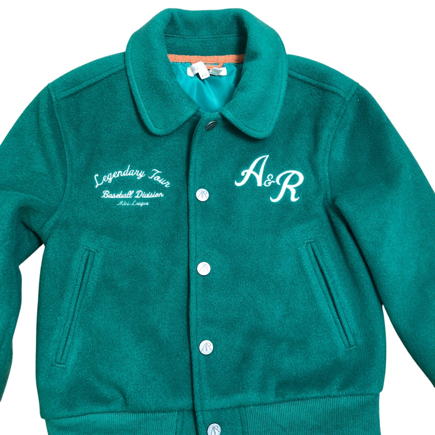 Angel & Rocket Legendary Tour Baseball Division Kid Varsity Jacket 6 Years Green