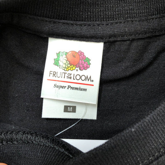 Fruit Of The Loom Super Premium T Shirt M Men's Black Cotton Basic Tee